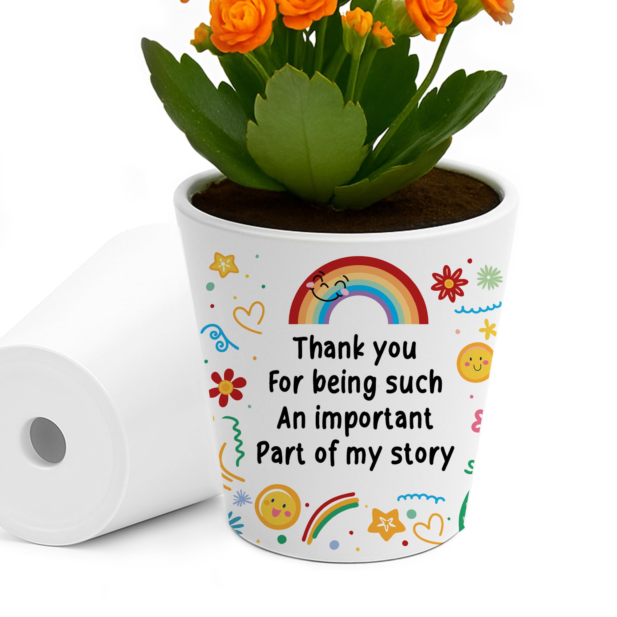 Red Ocean Thank You Gift for Teacher Important Part of My Story Plant Pot 10cm x 9cm Gift for Teacher Teaching Assistant Beautiful Leaving Teaching Assistant Gifts Him Her
