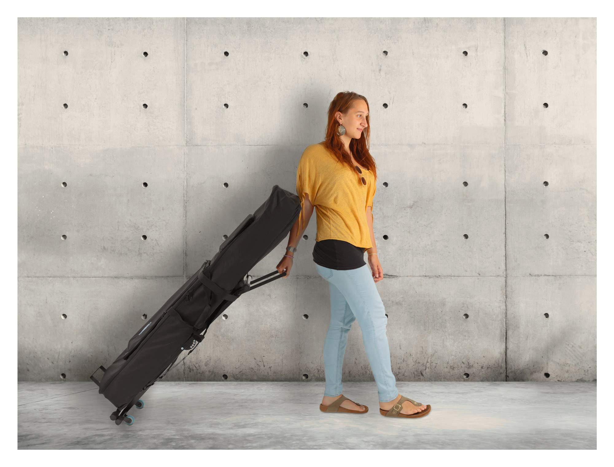 Classic Cantabile Keyboardständer mit Rollen - Transporttrolley und Ständer in einem - 5-fach höhenverstellbar von 63 bis 96 cm - schwarz