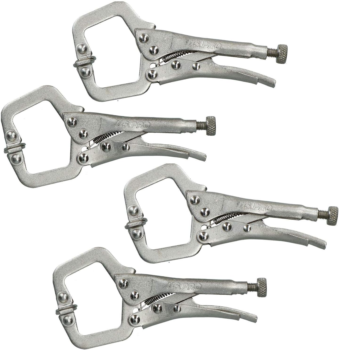 5" Mini Locking C Clamps Adjustable Fastener Welding Clamp Mole Grips 4 Pack