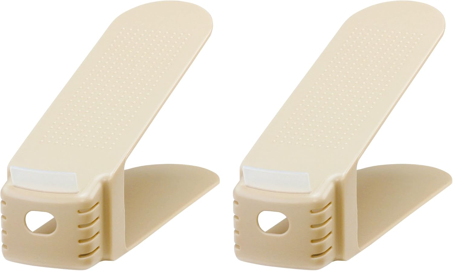 Like-it Shoe Storage, Slim, 2-P, Width 3.1 x Depth 10.2 x Height 5.3 inches (8 x 26 x 13.5 cm), Beige, Made in Japan, Space Saving, Double Storage Capacity