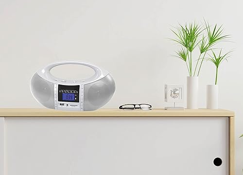 Miniatura 3 de HANNLOMAX HX-506R Radio AMFM portátil, Bluetooth, ranura USBSD para reproducción de MP3, entrada auxiliar, fuente de alimentación dual ACDC (blanco)