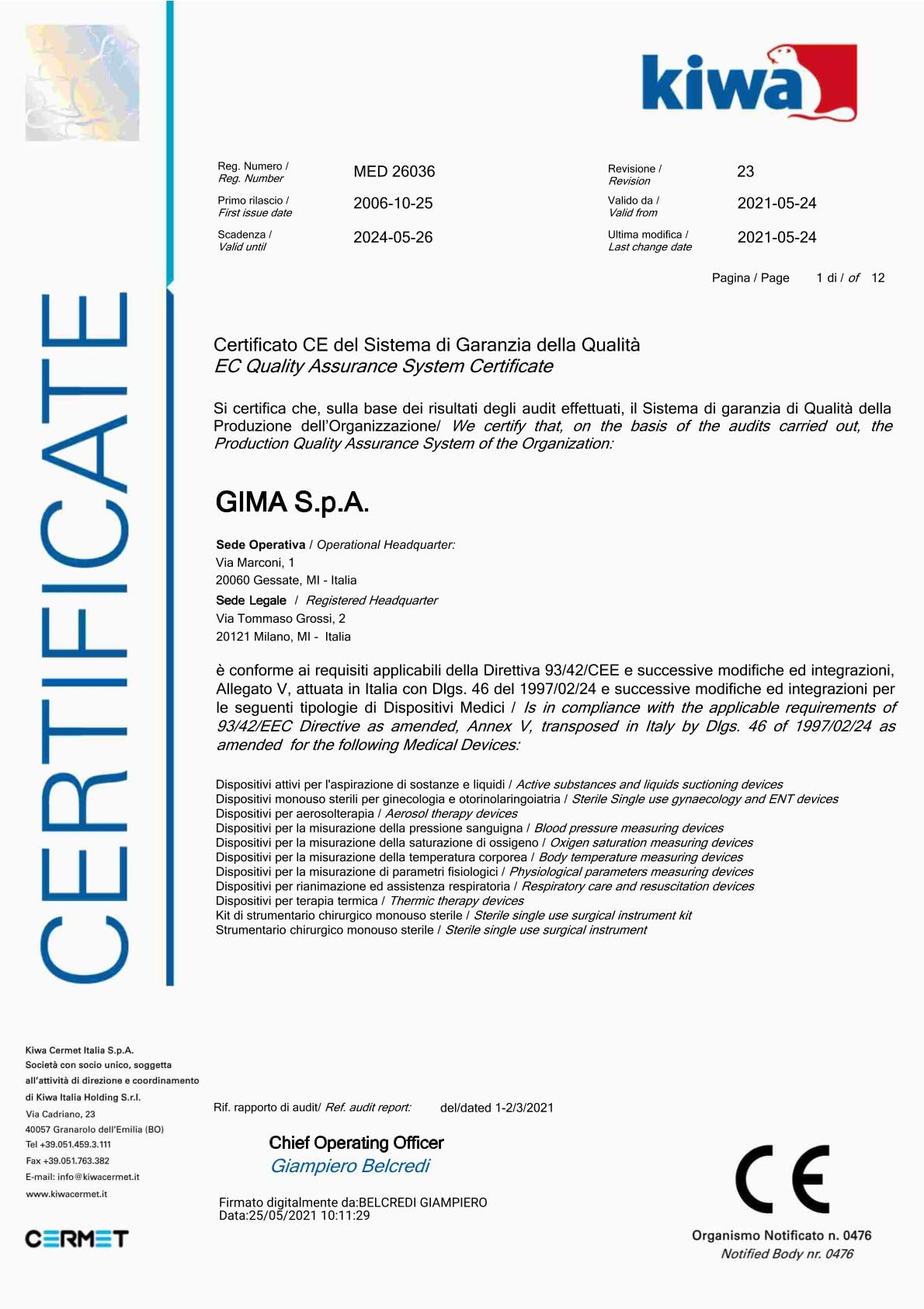Gima 29947 Speculum Perno Sterile - medio Ø 26 mm