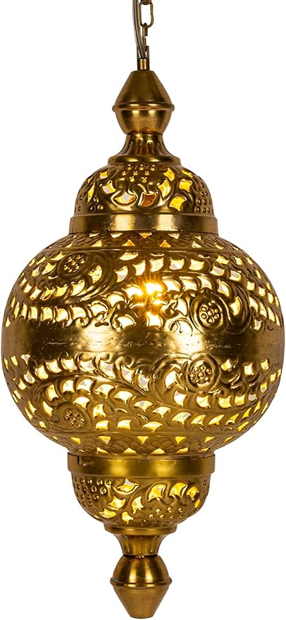 Marrakesch Fahda Oosterse lamp, hanglamp, 50 cm, E27 lampfitting, Marokkaans design, hanglamp uit Marokko, oriëntaalse lampen voor woonkamer, keuken of hangend boven de eettafel