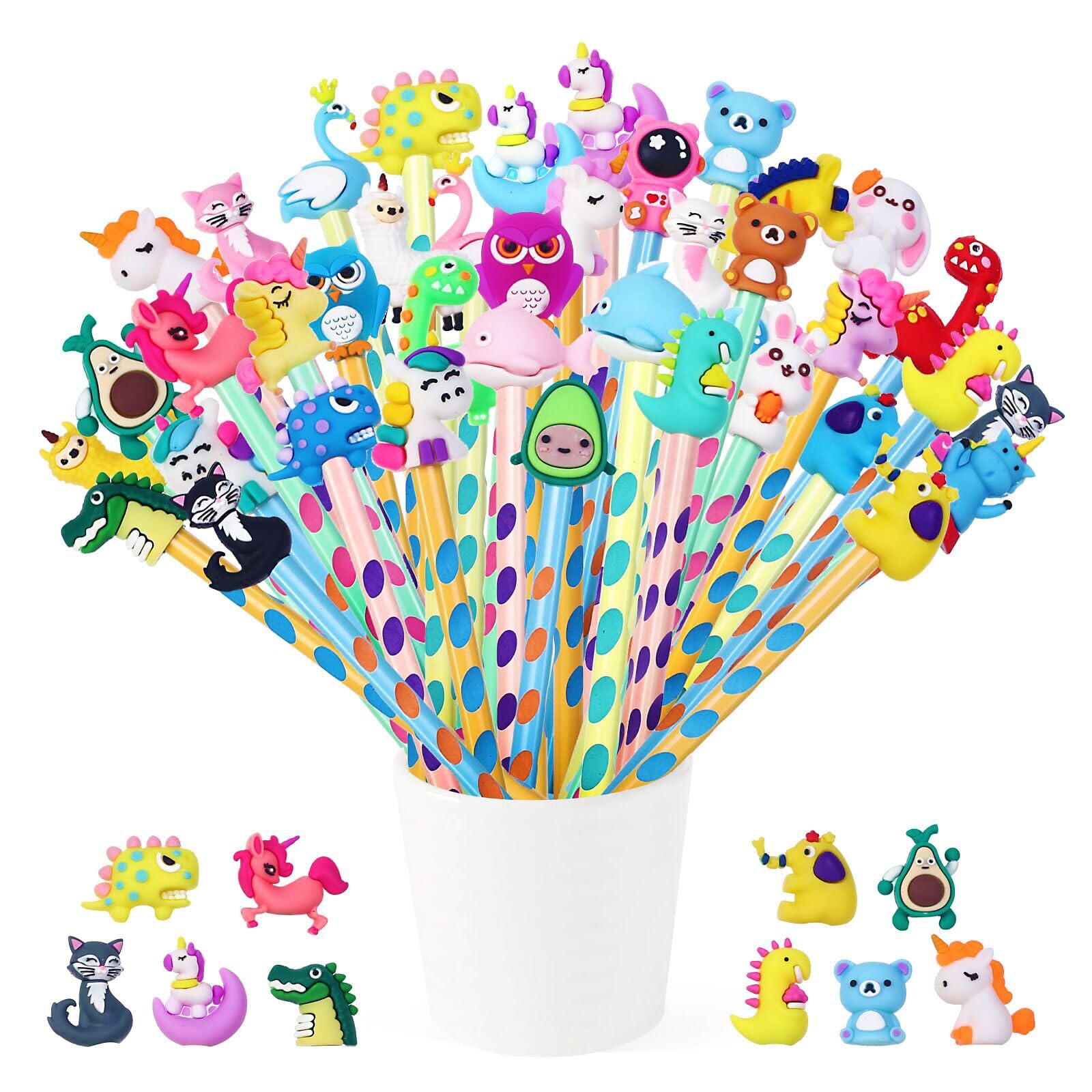 40 Pezzi Matite Gadget Compleanno Bambini Matite Colorate con Gomma Regalini Fine Festa Compleanno Bambini Gadget Natale