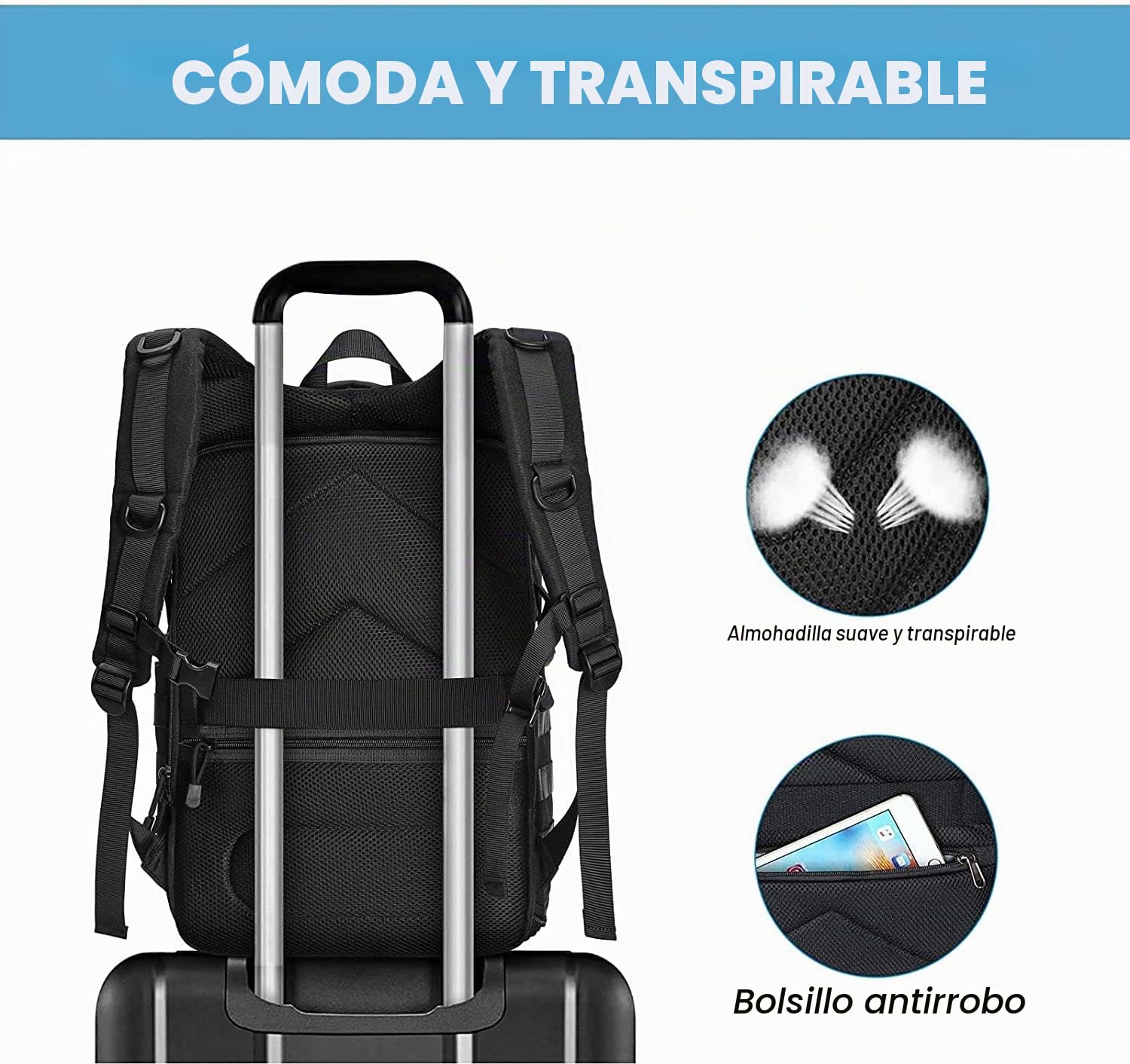 MOSISO Cámara Mochila Bolsa Táctica para Cámara Estuche con Soporte para Trípode&Compartimento para Computadora Portátil 15-16 pulgadas Compatible con Canon/Nikon/Sony/DJI Mavic Drone, Negro