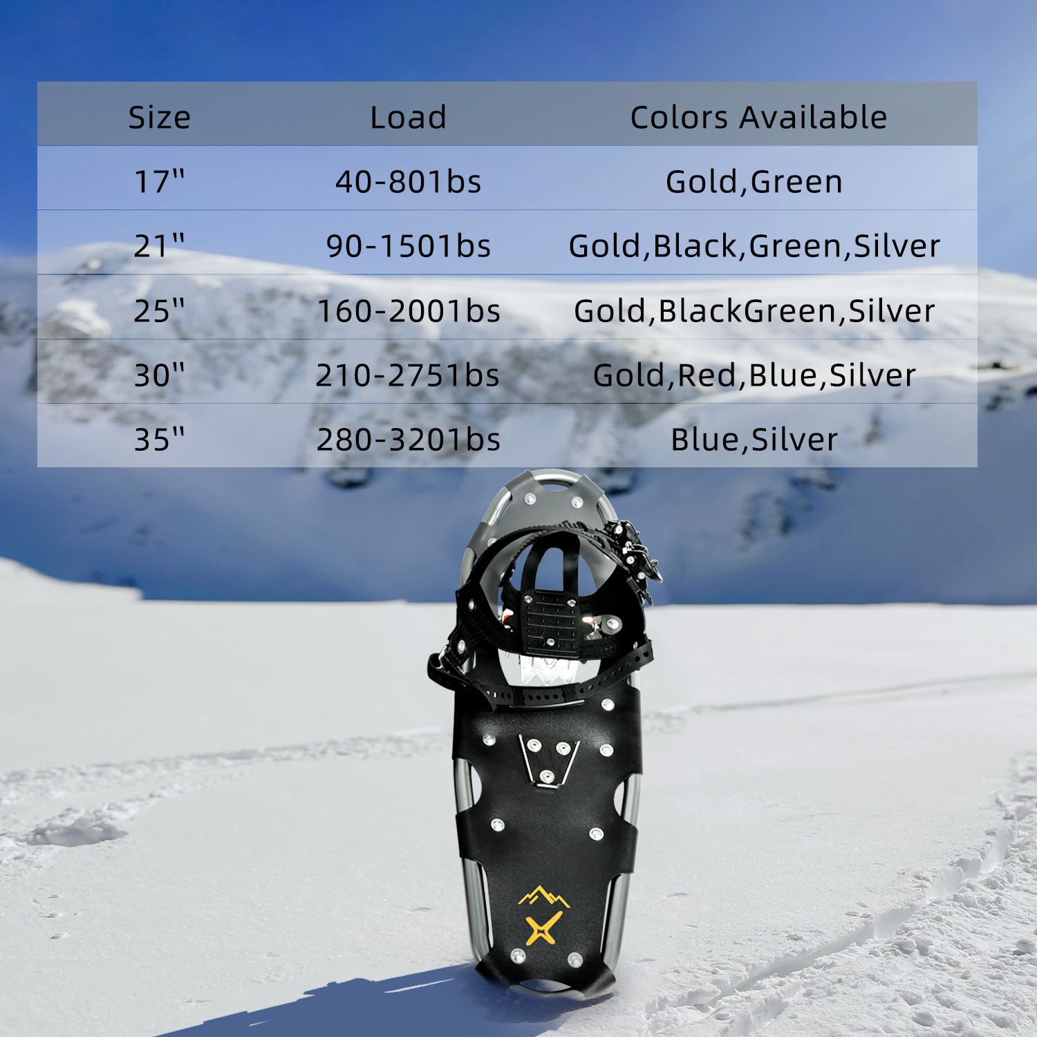 All Terrain Snowshoes Lightweight Aluminum Alloy Snow Shoes with Carry Bag AMBIO Lightweight Snowshoes with Leg Gaiters & Tote Bag  main image 2