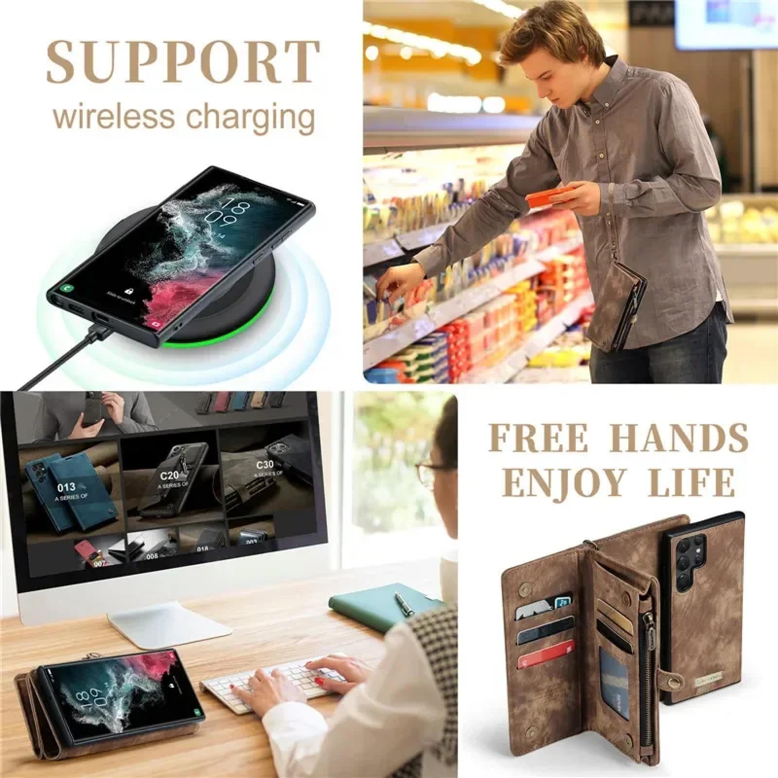 Für Samsung A72 (4G 5G) Lanyard Leder Brieftasche Karte Handyhülle Tasche (Für Samsung A72 (4G 5G)/Braun)