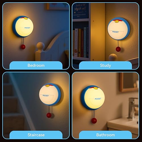 Miniatura 5 de Luz nocturna linda para niños, lámpara de noche regulable de 3 niveles montada en la pared, regalos de luz blanda de silicona, lámpara táctil
