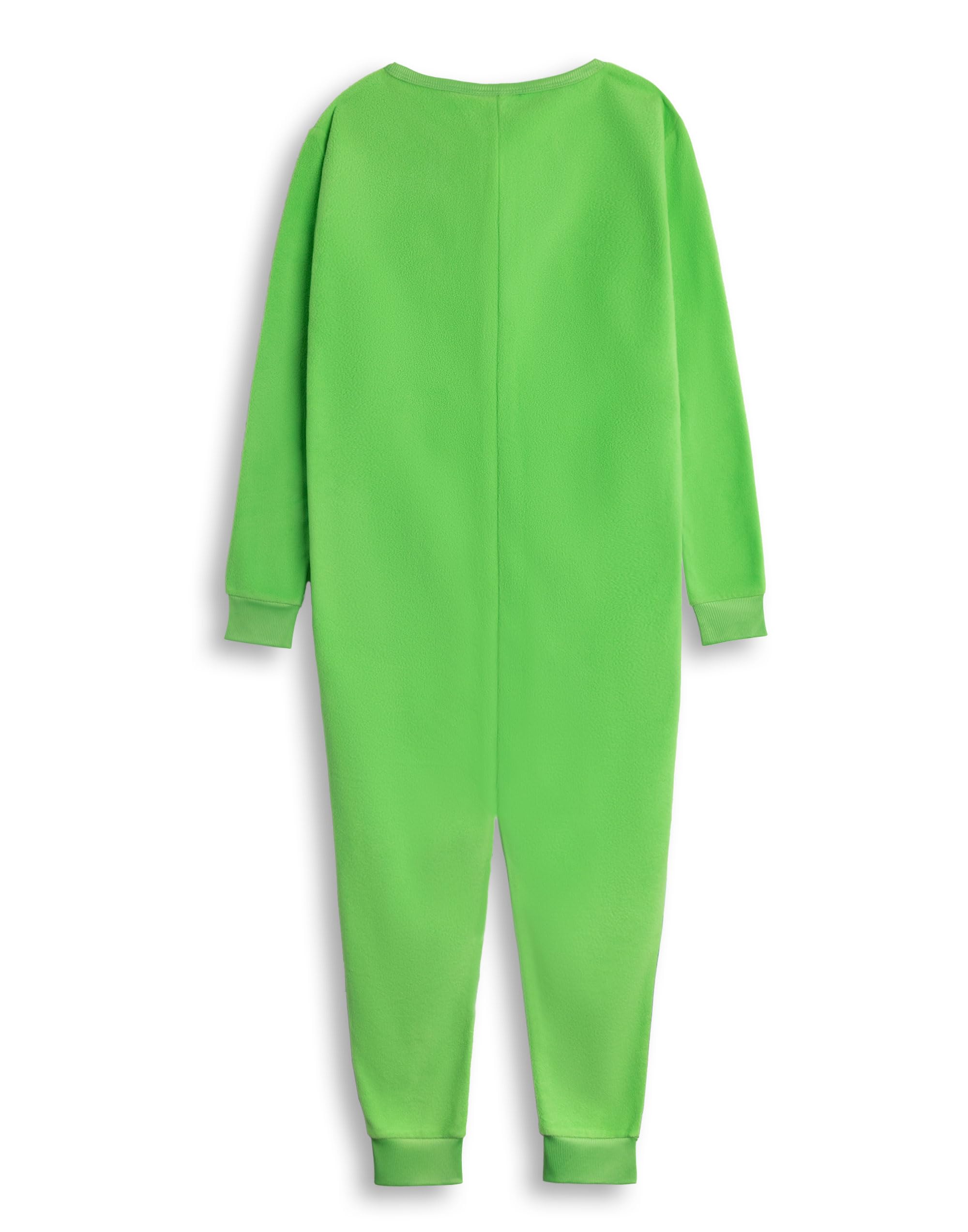 Minecraft Mono Verde con Cremallera Creeper para niño | Pijama de Microfibra de Manga Larga con Estampado de Steve y Enderman | Pijama Infantil Gamer | Ideal para Dormir y Relajarse