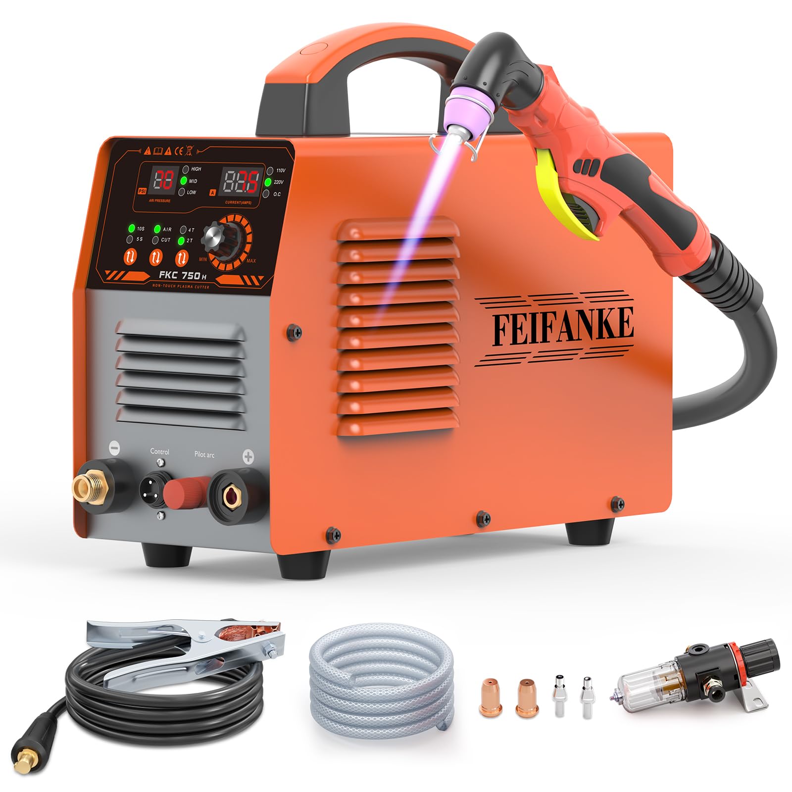 FEIFANKE 230V 75A Decoupeur Plasma IGBT Allumage HF Sans Contact Fonctions 2T/4T pour Acier Inox Cuivre Et Aluminium Technologie Coupe Max 25 MM