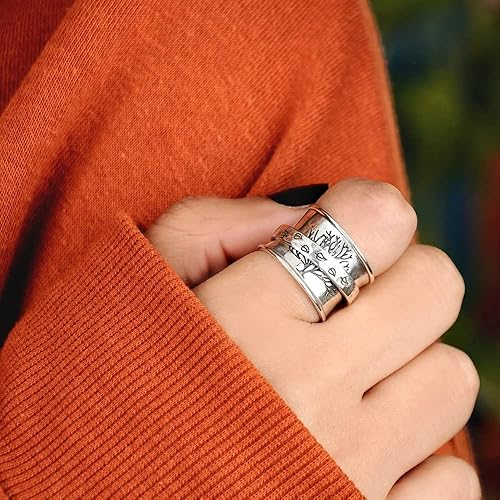 Miniatura 3 de Anillo giratorio de árbol de la vida para mujeres y hombres, antiansiedad, gira libremente, inspiraciones, alivio del estrés, apilable, dedo medio