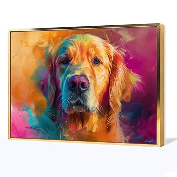 Amazon.co.jp: 絵画 ゴールデンレトリバーの表現アート