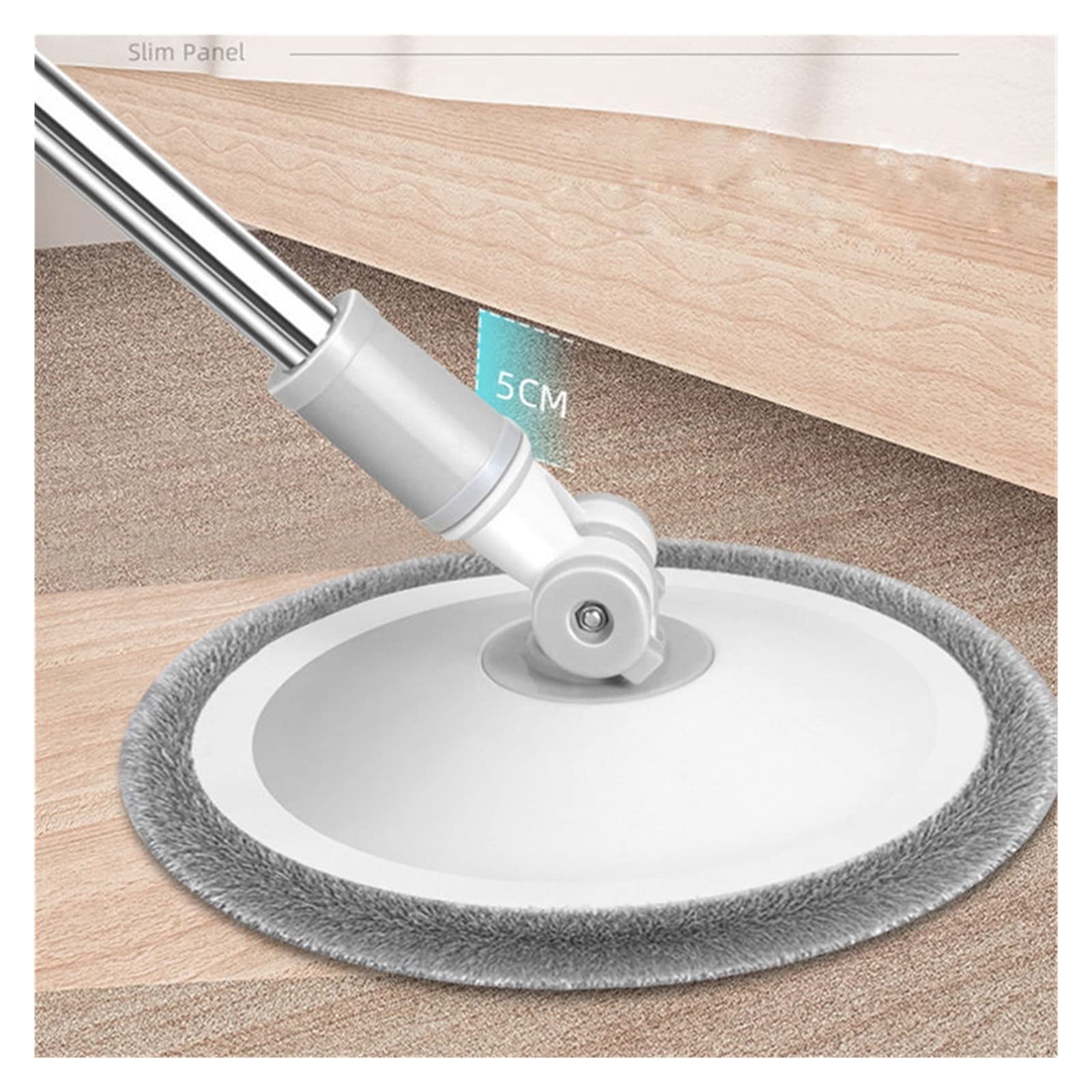 yaoqijie Fregona con cubo giratorio for limpieza de suelos, fácil de drenar, lavadora redonda, escobilla de goma, espray, exprimidor automático, todo for el hogar y el cubo de la cocina lasting ( Colo