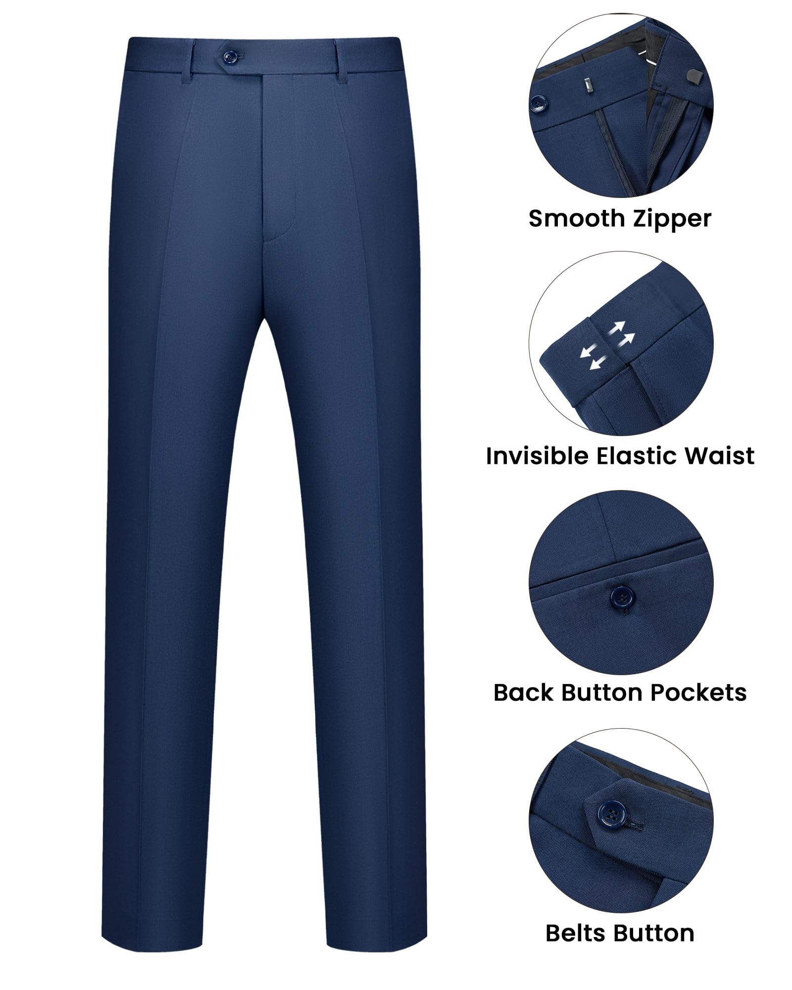 Traje Hombre 2 Piezas Slim Fit Traje Hombre Elegante 2 Botones Chaqueta Pantalón Traje Formal Business Oficina Boda Evento Fiesta Trabajo Clásico Moderno Smoking