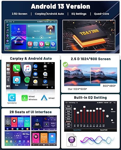 Miniatura 3 de Hikity Estéreo de coche Android de 9 "para Honda CRV 2002-2006 inalámbrico Carplay Android Auto navegación GPS estéreo Bluetooth receptor de audio