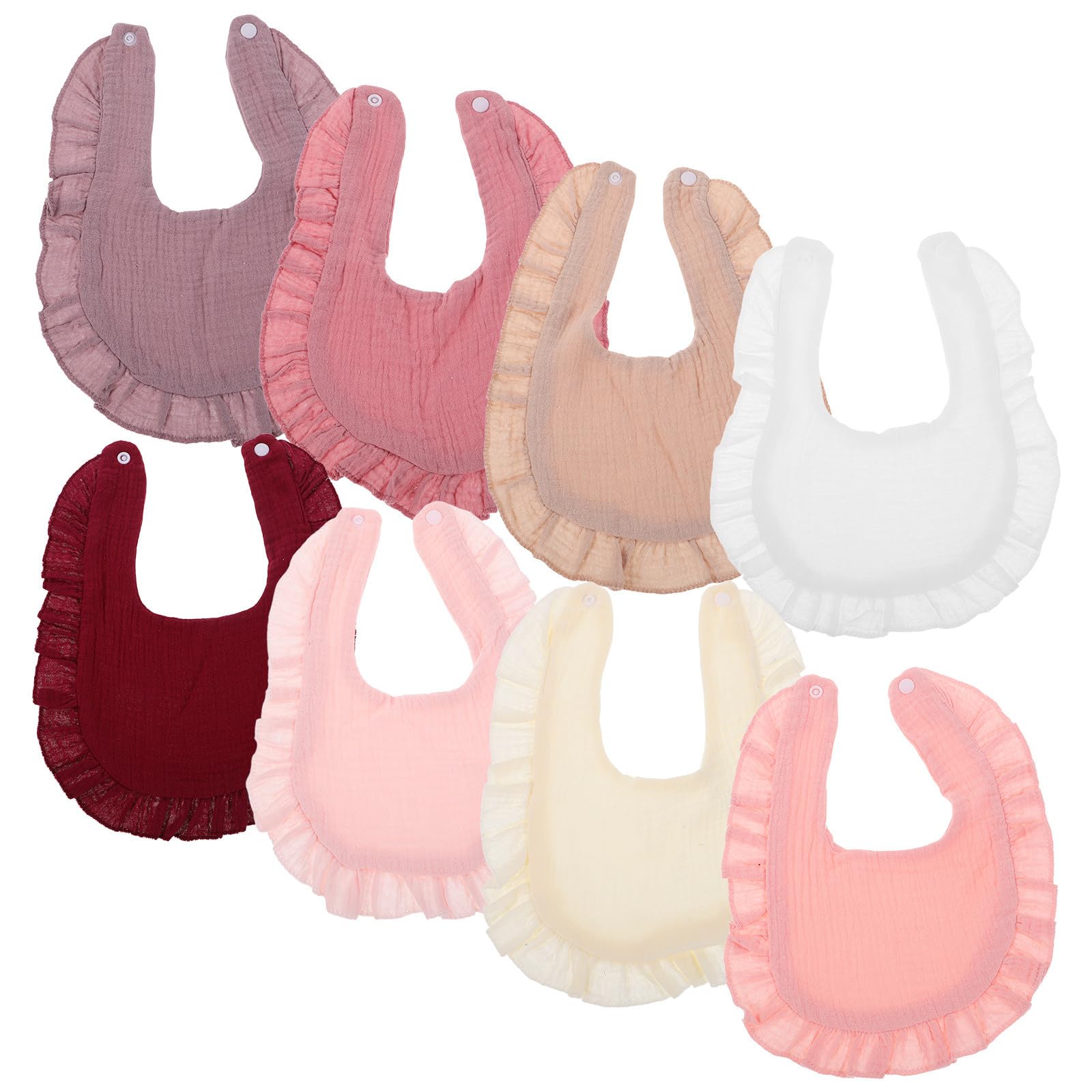 Lot de 8 Bavoirs Bandana pour Bébé en Coton Doux Absorbants et Anti-Bave Couleurs Unies Variées pour Poussées Dentaires et Nourrissons