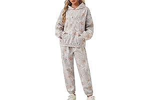 Camo Sweatpants Women Set 2 Pieces with Maple Leaf Print