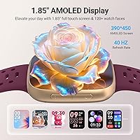 Vista 5 de Smart Watches for Women/Men Android iPhone, [1.85" AMOLED Screen] Smartwatch Fitness Tracker 3ATM Waterproof with Bluetooth Calls, AI Control, Heart