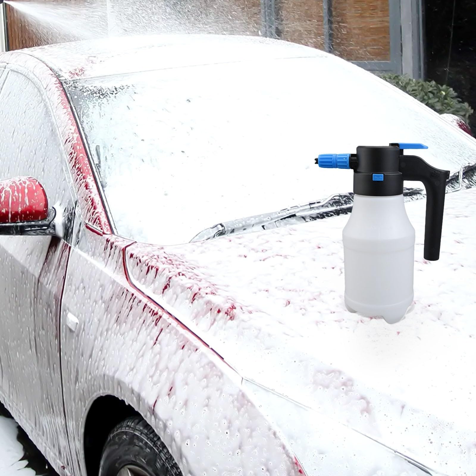 Pulverizador de espuma para coche eléctrico, 1,5 L, bomba recargable por USB, para limpieza de espuma densa, kit portátil de lavado de vehículos