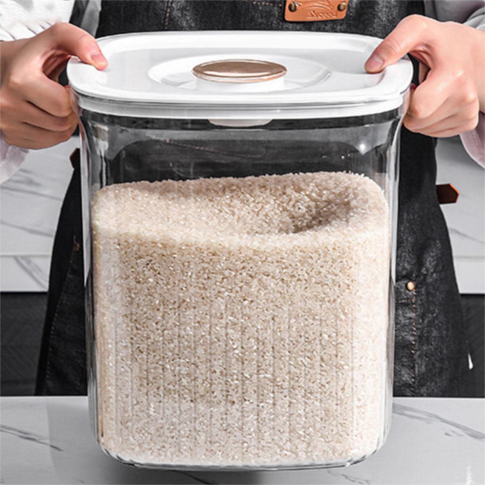 Distributeur De Riz 10 Kg Avec Couvercle étanche - Récipient De Stockage Plastique Avec Fenêtre Visible Et Tasse Doseuse