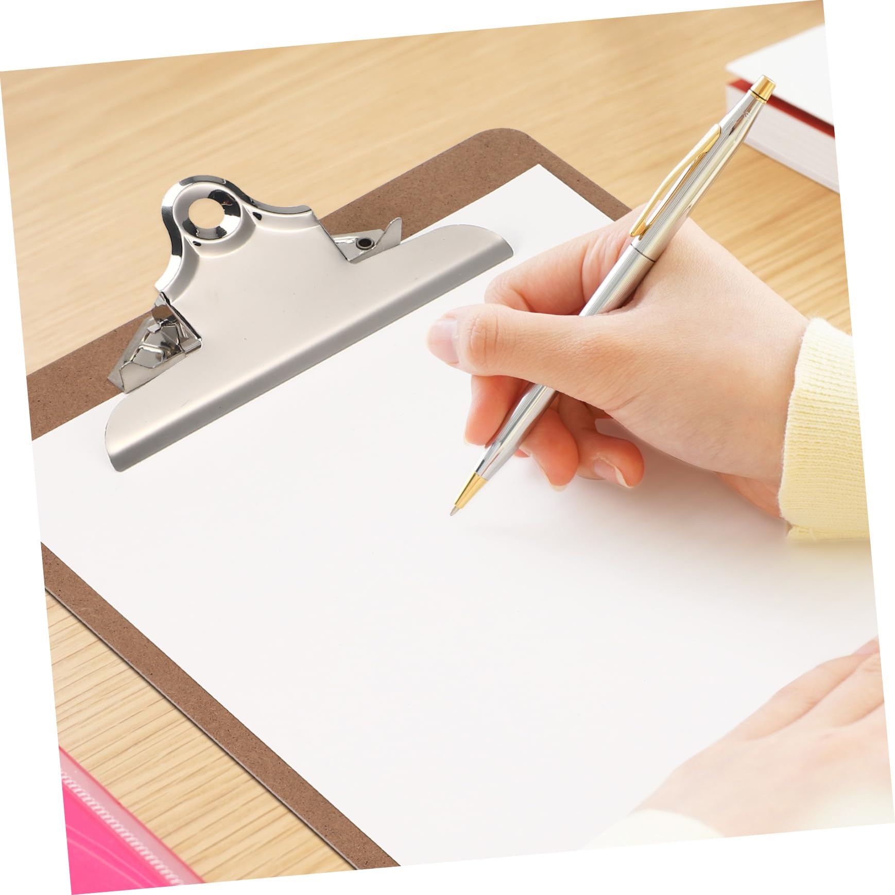 Operitacx 6pezzi Pannello Rigido Per Ufficio Lavagna Portatile Per Appunti e Disegni Supporto Per Scrittura in Mdf Resistente Clip Per Documenti Per Ufficio Adatto Vari Utilizzi
