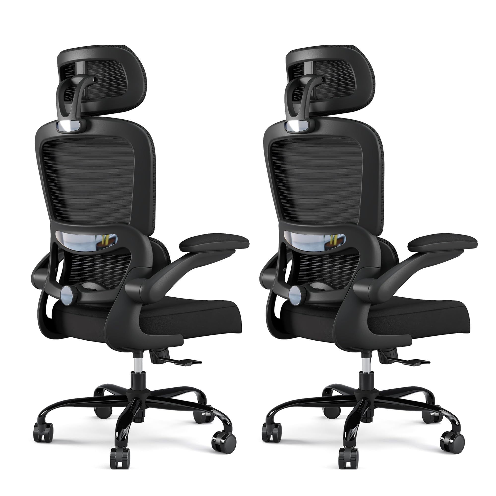 TRALT Office Chair Ergonomic Desk Chair with Lumbar Support Black, 2