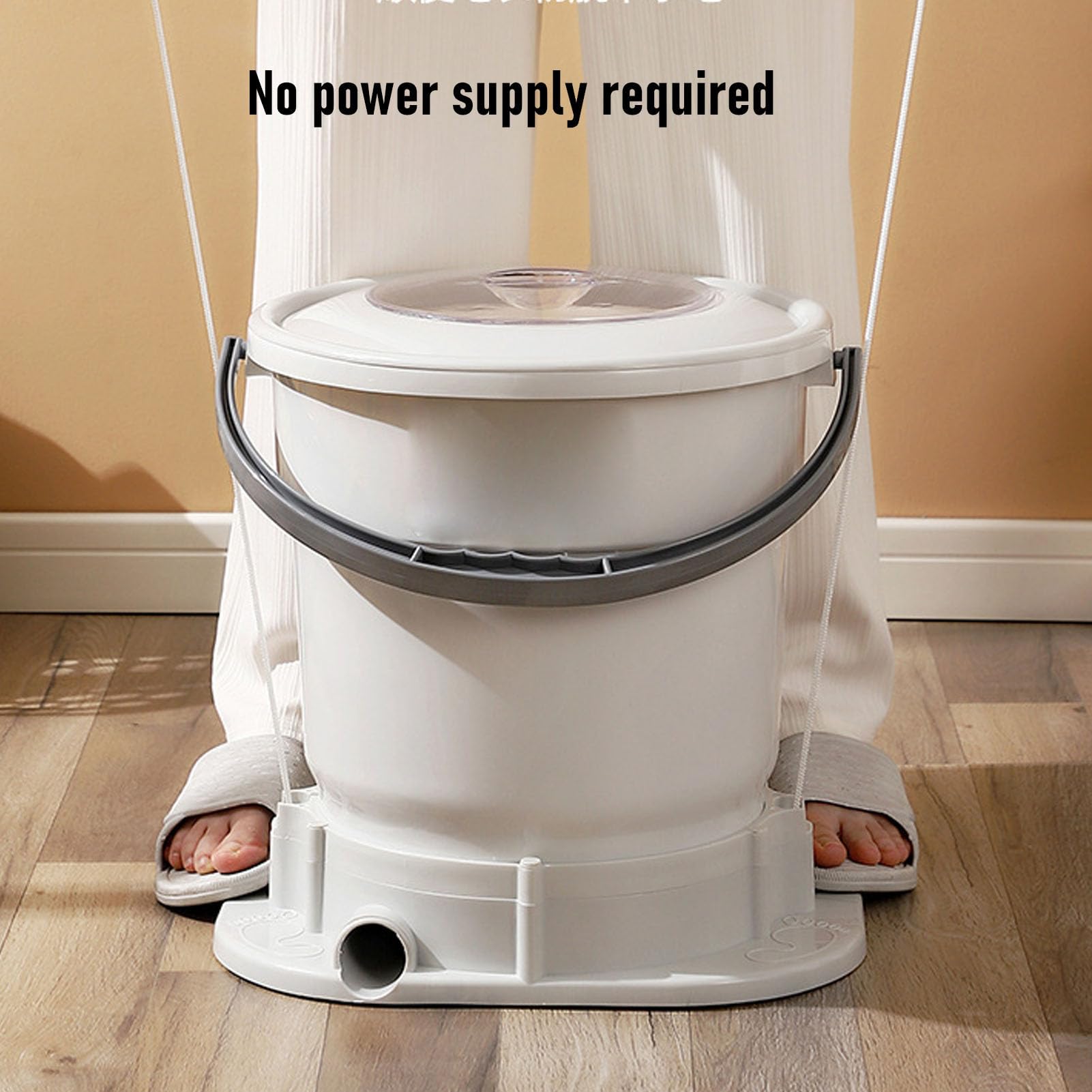 Sèche-linge Manuel Portable sans électricité Nécessaire avec Couvercle Transparent, Tuyau de Drainage de 4,9 Pieds pour Appartements, Dortoirs, Camping, Camping-car, Déshydrateur