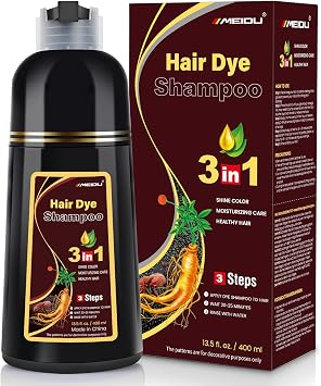 Dark Brown Hair Dye Shampoo 3 in 1 for Grey Coverage for Women and Men