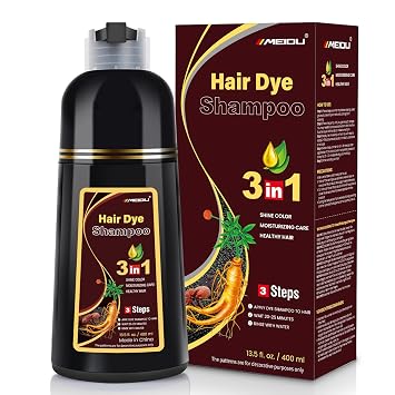 IIIMEIDU Brown Hair Dye Shampoo 3 in 1 for Gray Coverage