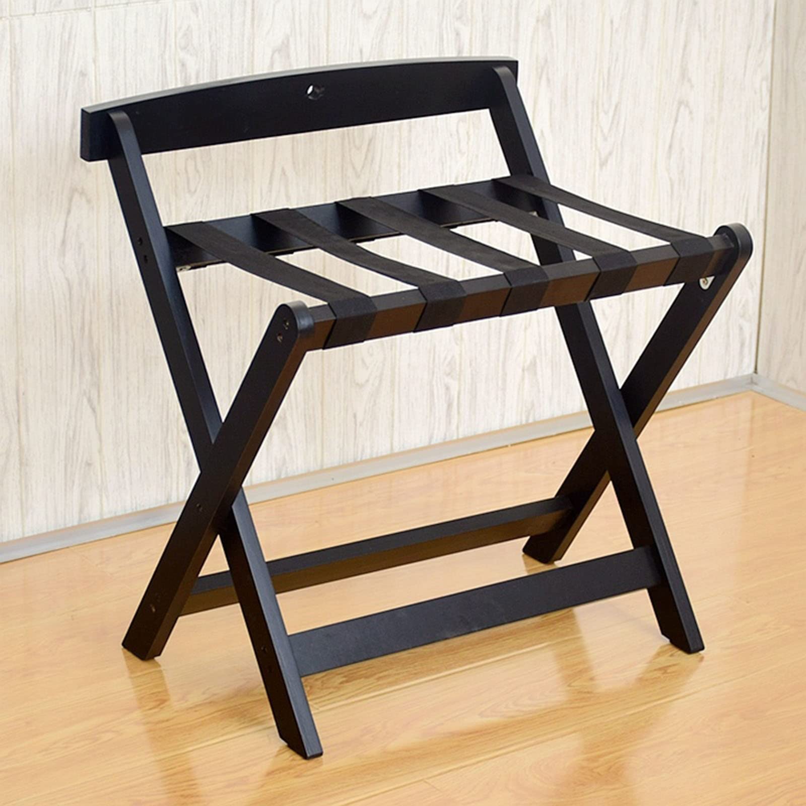 Porte-bagages de chambre à coucher marron noir et support valise pliable hôtel