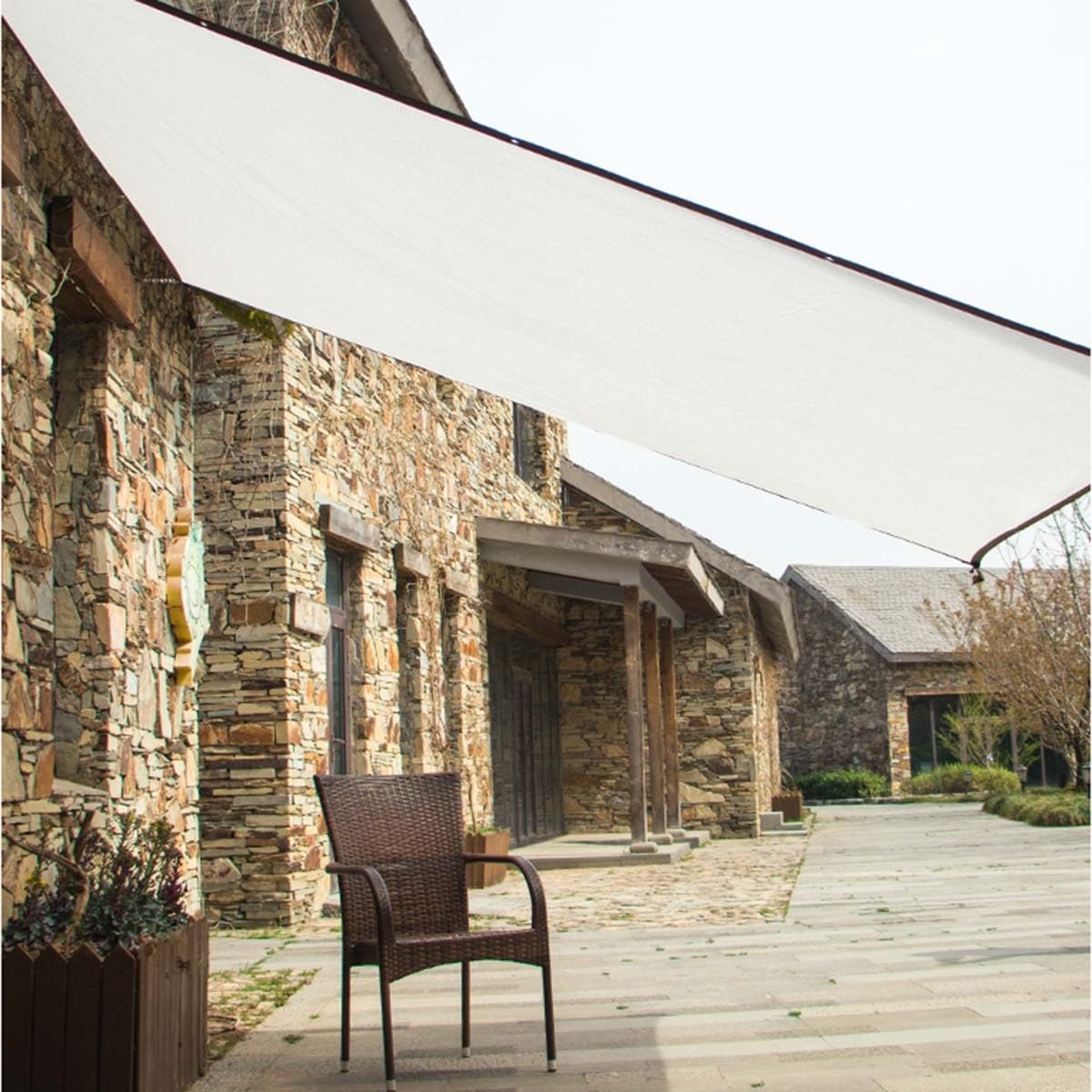 Red De Sombra 50% Tasa de Sombreado 1x2m 2x3.0m 3x4m 4x5m 5x6m 6x7m 7x8m 8x9m 9x10m Paño de Sombra Blanco Vela de Sombra Con Ojales Malla Sombreo para Exterior Pergola Jardín Balcon Patio(3.5x5m)