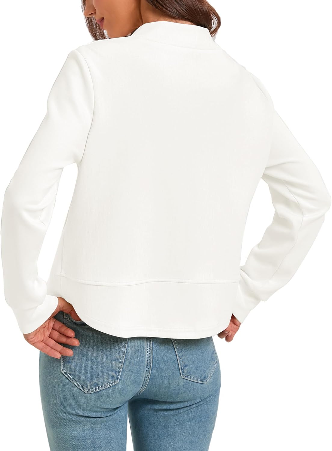 Urban CoCo Women‘s Comfy Cropped Sweatshirt Jacket Zip Up Casual Tops with Pockets 2026 Fall Winter - Image 6