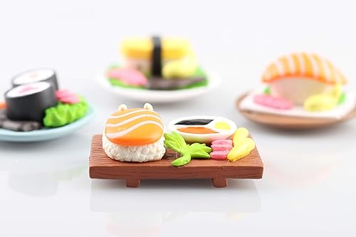 Miniatura 2 de 4 piezas de sushi miniatura figuras resina mini accesorios de alimentos decoración para la decoración del hogar