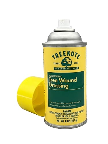 Treekote Apósito para heridas de árboles, 8 onzas de aerosol para poda en aerosol para árboles, arbustos o arbustos dañados, aerosol sellador de