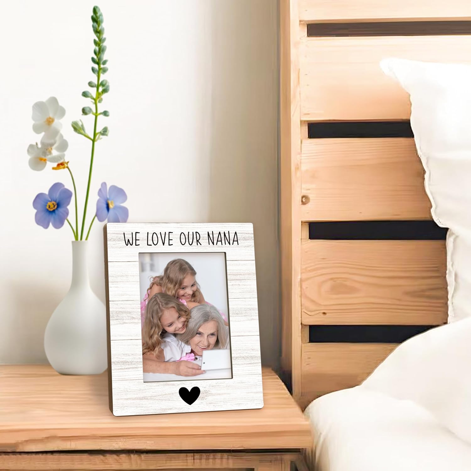 Nana Gifts Picture Frame 5x7, Nanas Photo Frame, Christmas Mothers Day Birthday Gifts for Nanas Grandma from Grandkids, We Love Our Nana Wooden Picture Photo Frames for Desk Home Room Decor - Image 5