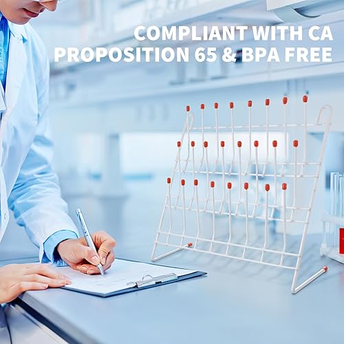 Miniatura 3 de Estante de secado de tubos, estante de drenaje de laboratorio, soporte de secado de vasos de cristalería, prueba de alambre de acero, soporte de