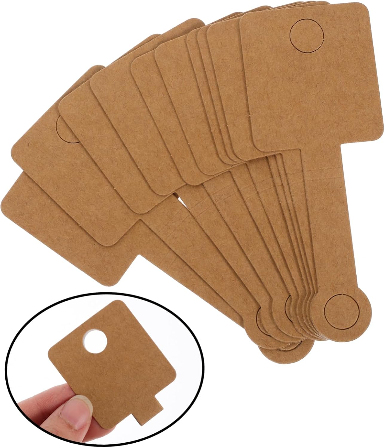 200Pcs Jewelry Display Cards Self Adhesive Earring Holder Tags for Necklaces Durable Folding Design for Jewelry Packaging in Small Business Khaki Color