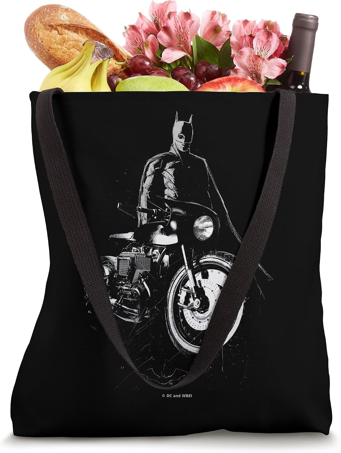 The Batman And His Motorcycle Tote Bag