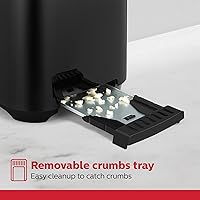 Vista 5 de Holstein Housewares - Tostadora de 2 rebanadas con 6 ajustes de control de marrón, negro - Ideal para tostar pan, bagels y waffles