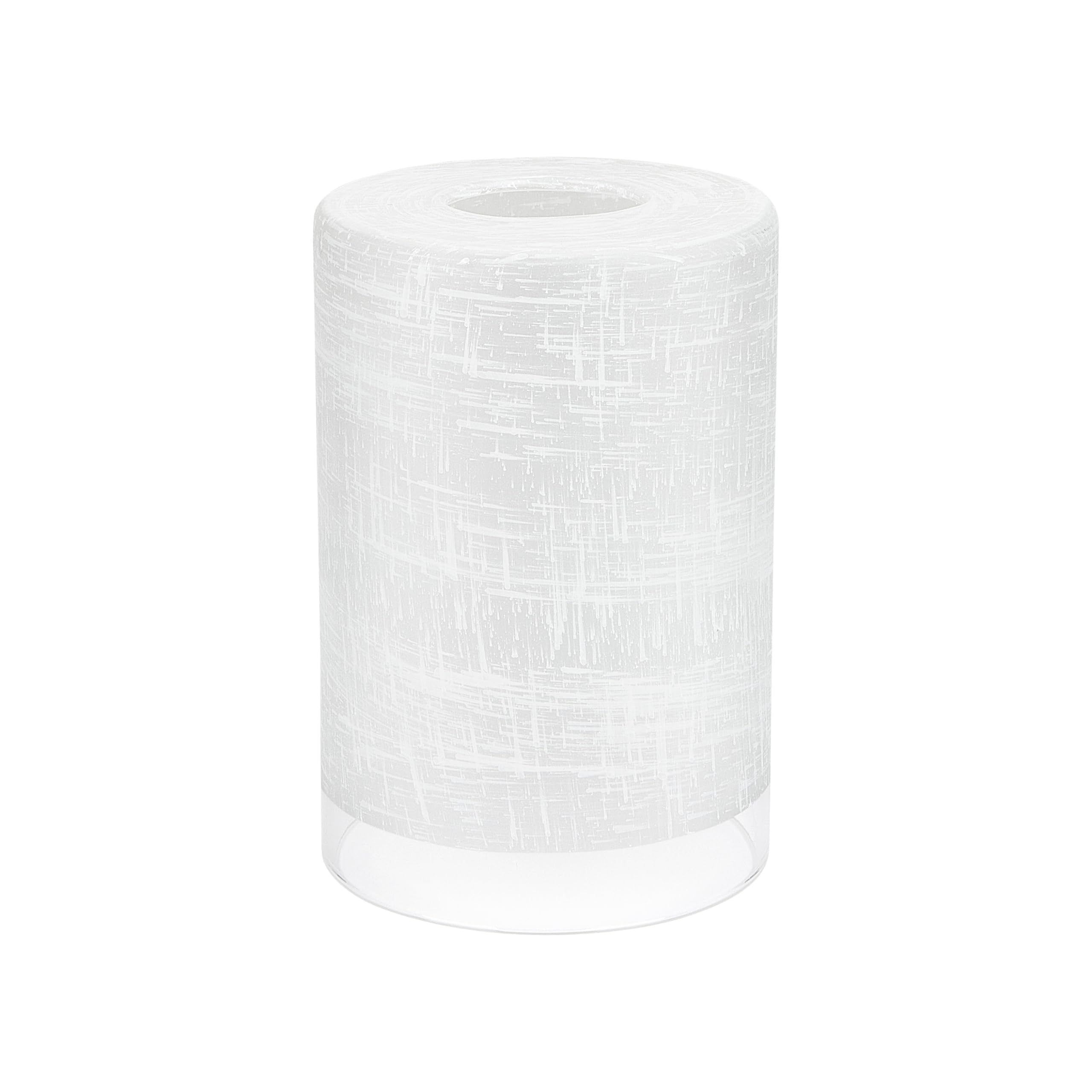 White Linen Frosted Glass Lamp Shade, Glass Shade Covers Replacements for Light Fixtures, 1.65 Inch Fitter Lampshades for Chandelier Wall Sconces Pendant Lights Bath Vanity Lights