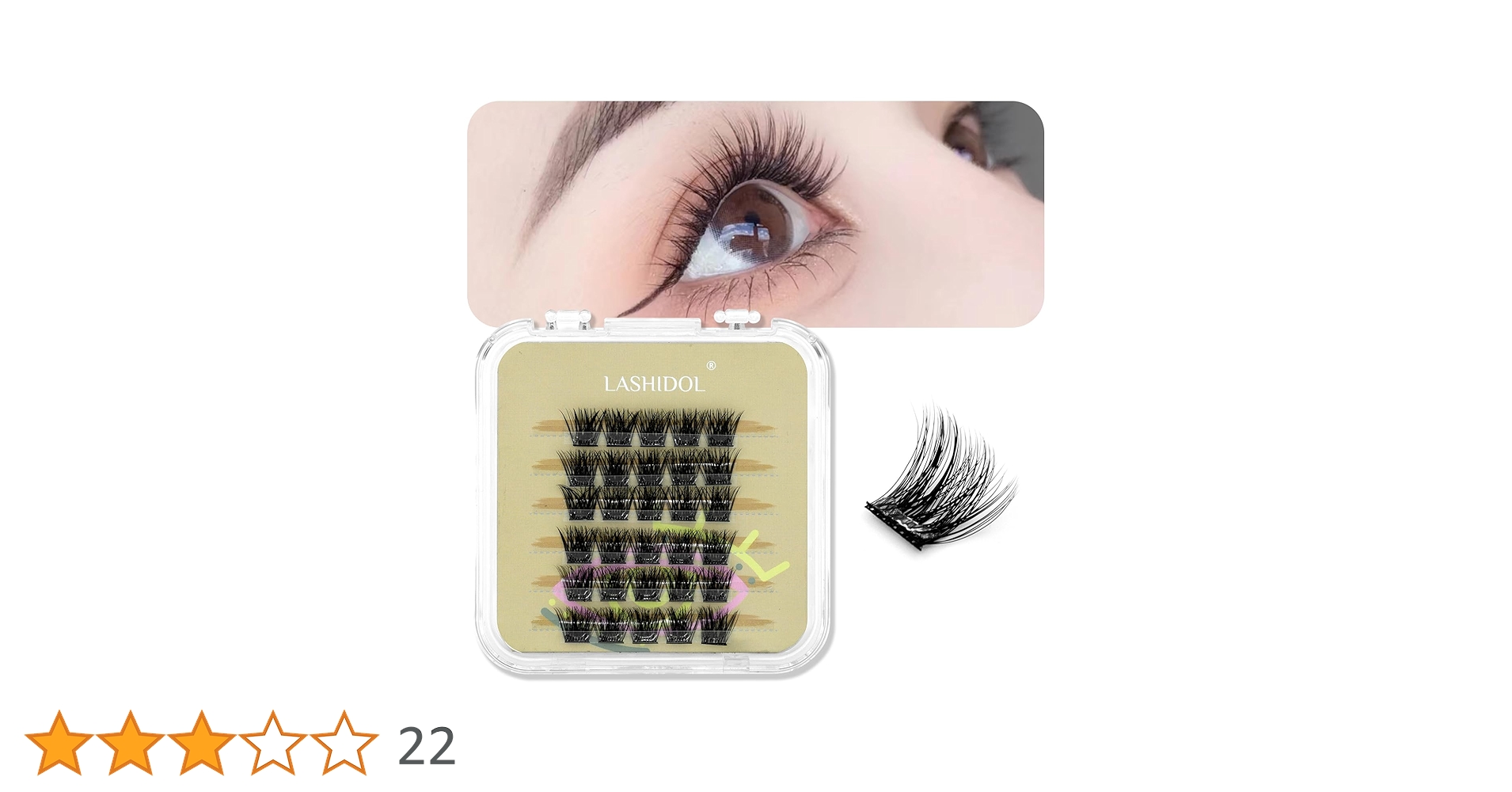 Amazon | LASHIDOL つけまつげ 部分用 接着剤付き付けまつげ ノリが