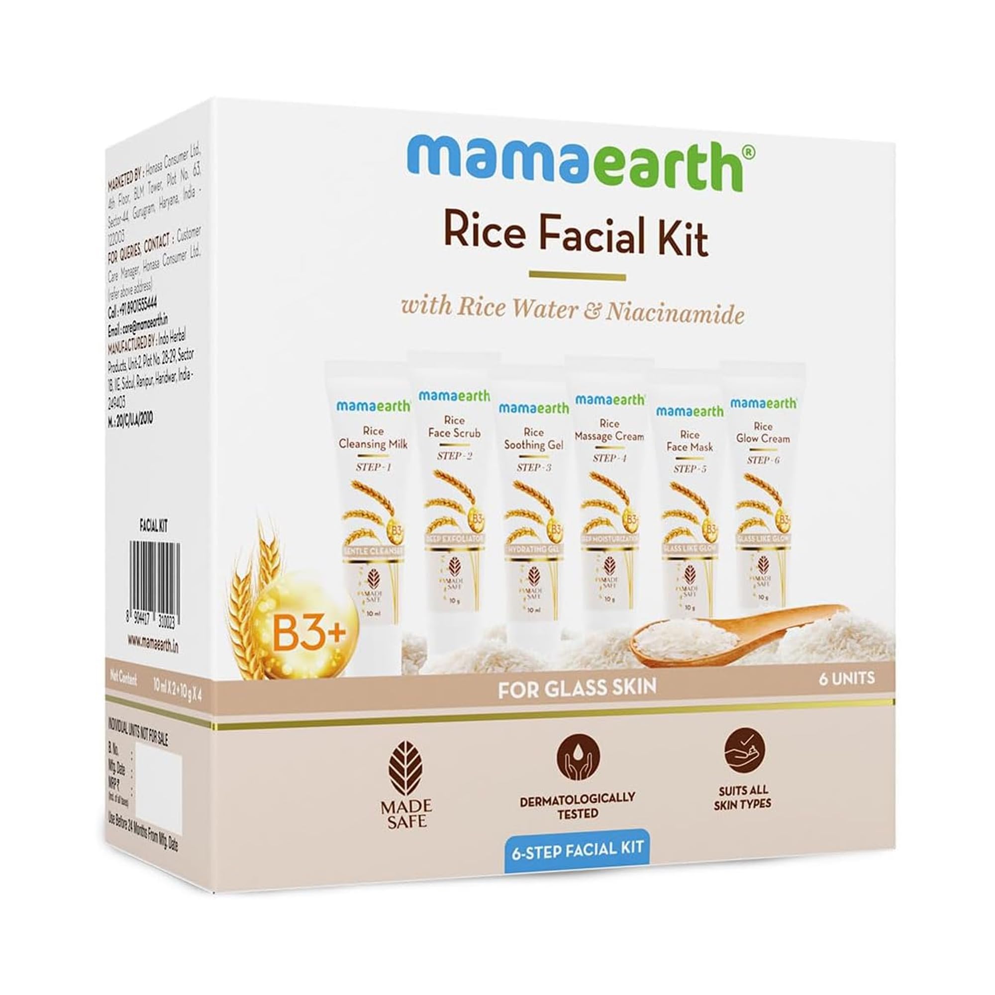 Mamaearth Rice Facial Kit With Rice Water & Niacinamide for Glass Skin - 60 g | Salon-Like Glowing Skin in 6 Easy Steps | Improves Skin Texture | Instant Glow | Suitable for all skin types-image-27