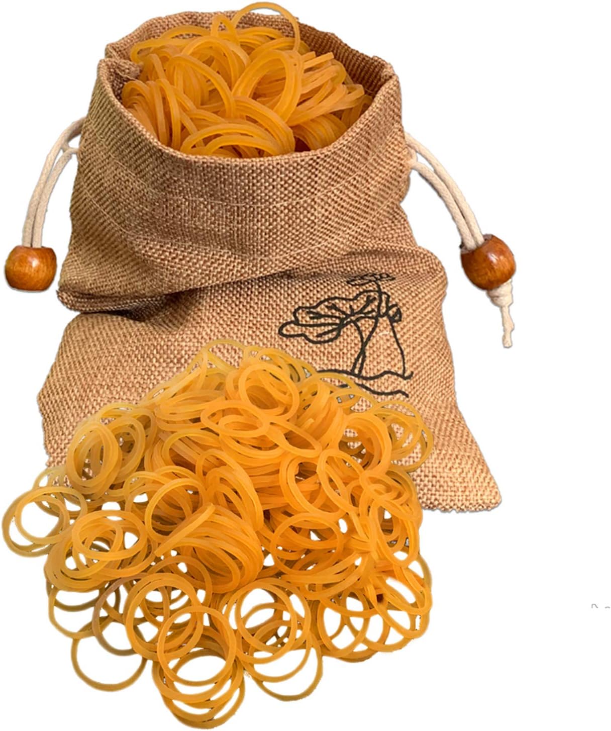 TIETHEKNOT 700pcs Stretchable Rubber Bands And Linen Pouch Drawstring Accessories, For Home Or Office Use.Special For Rubber Band Gun