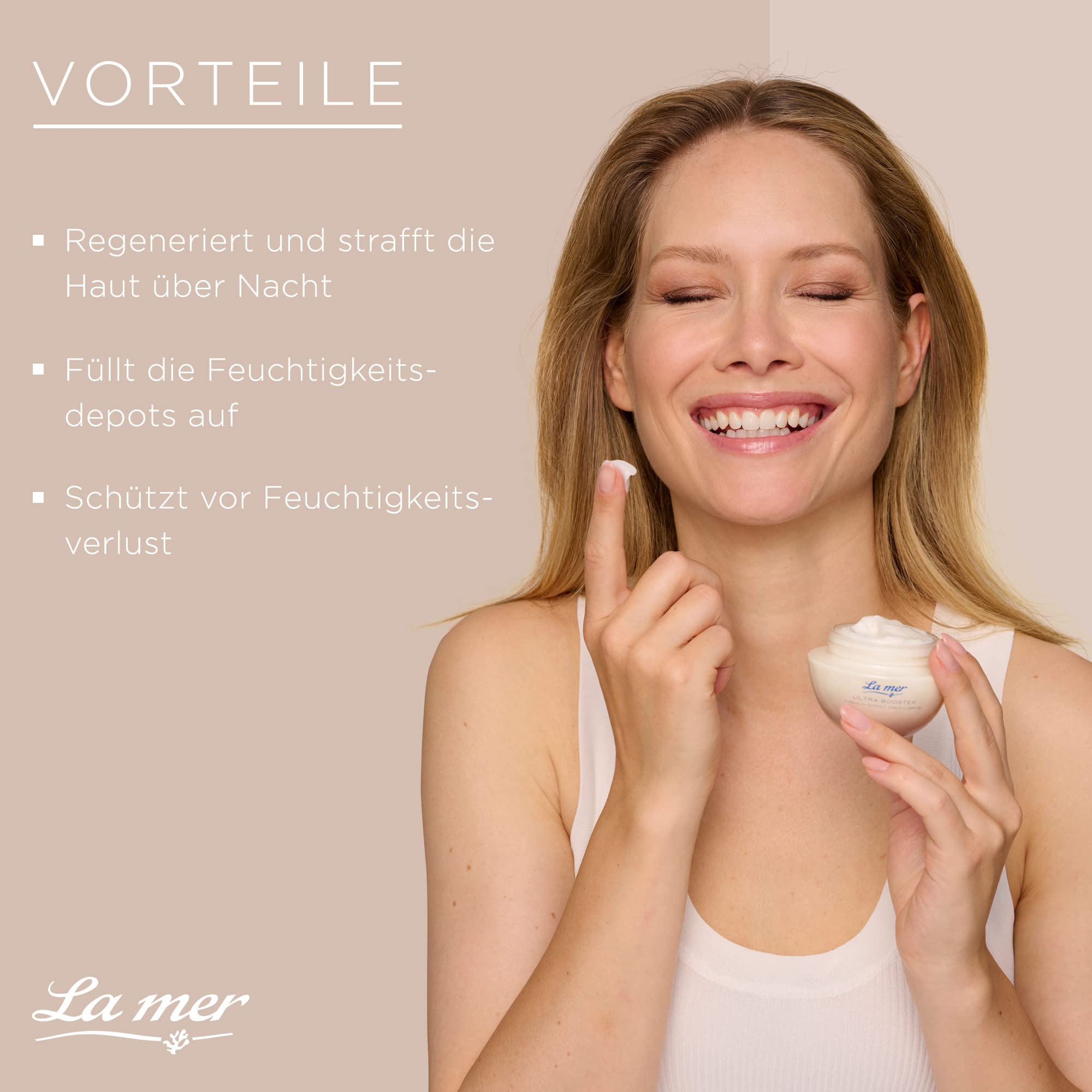 La mer Ultra Booster Premium Effect Cream Nacht - Luxuriöse, feuchtigkeitsspendende Anti-Aging-Gesichtscreme - Regenerierende und straffende Nachtcreme - Glättet Falten und strafft die Haut - 50 ml