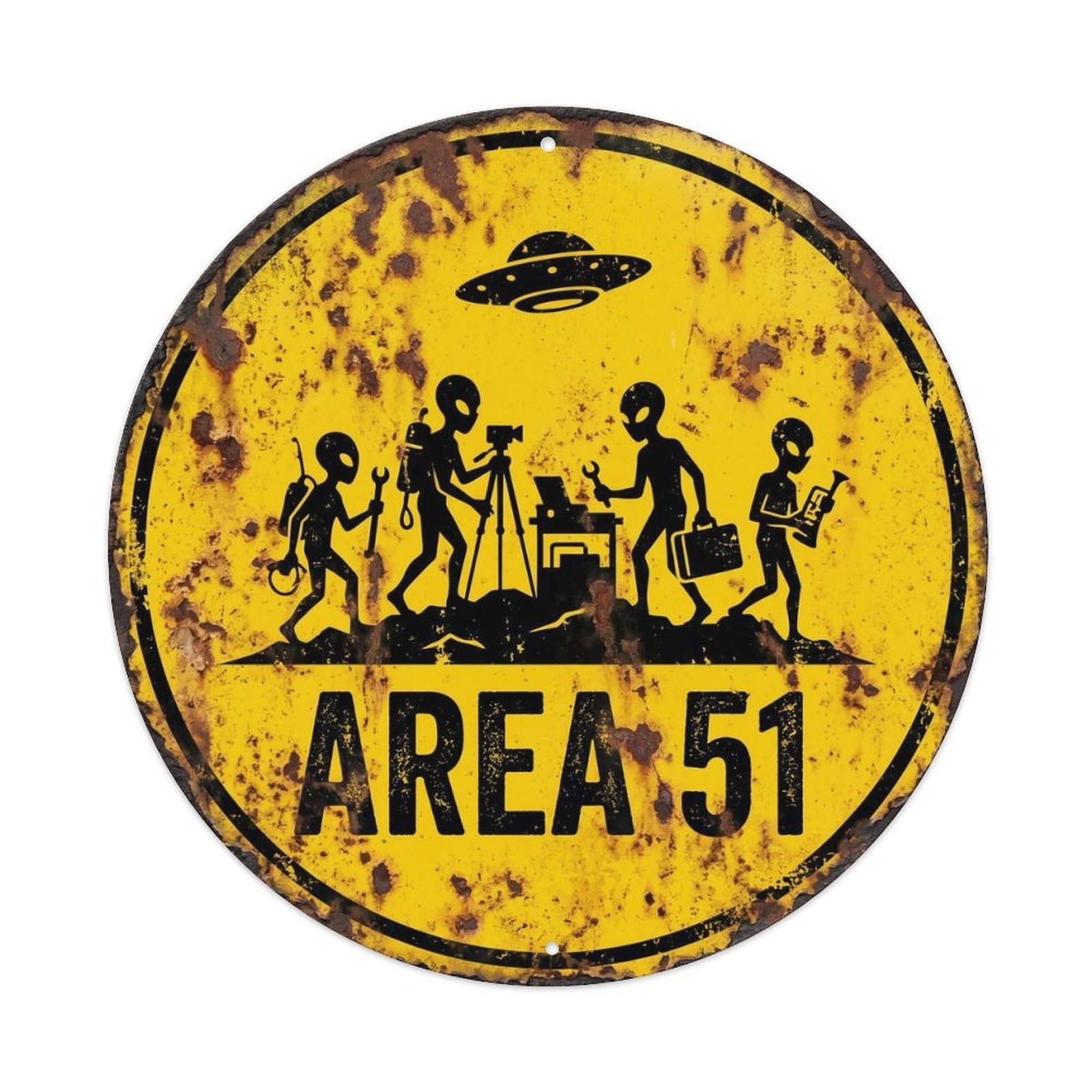 Extraterrestrial Area 51 Human Film Alien Encounter Metal Tin Sign
