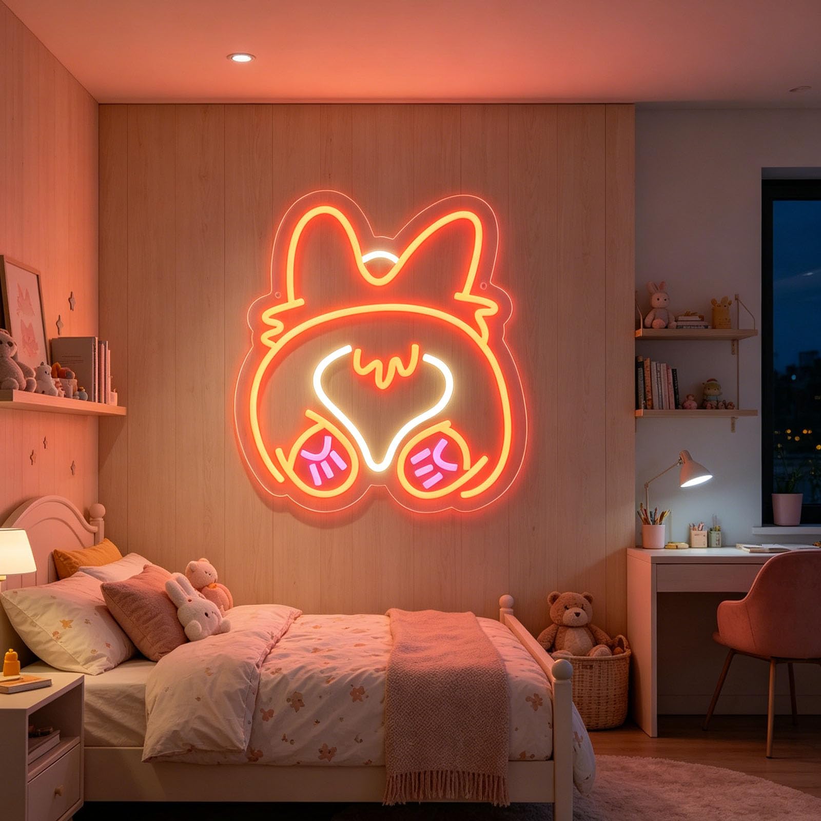 Cute Corgi Dog LED Sign for Wall Decor USB Powered Dimmable Corgi Dog Butt Neon Light Animal Neon Light Up Sign for Pet Shop Birthday Christmas Pet Lover Gift Children's Room (11.4 * 12.6 in) — image 1