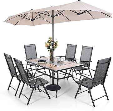 Grey patio set with umbrella Clearance