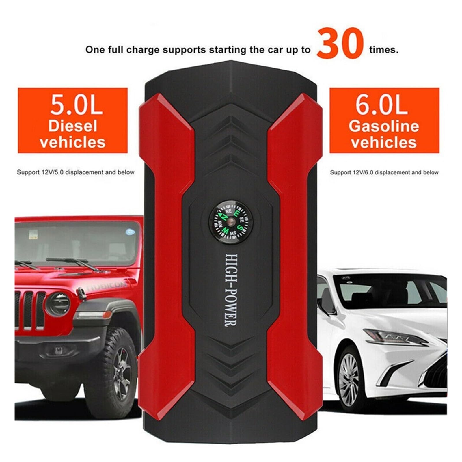 Urządzenie Do Uruchamiania Awaryjnego Samochodu Power Bank 200-600A Przenośna Ładowarka Wzmacniacz Samochodowy 12V Automatyczne Urządzenie Rozruchowe Akumulator Awaryjny Rozruch Samochodu Szybkie I Wy