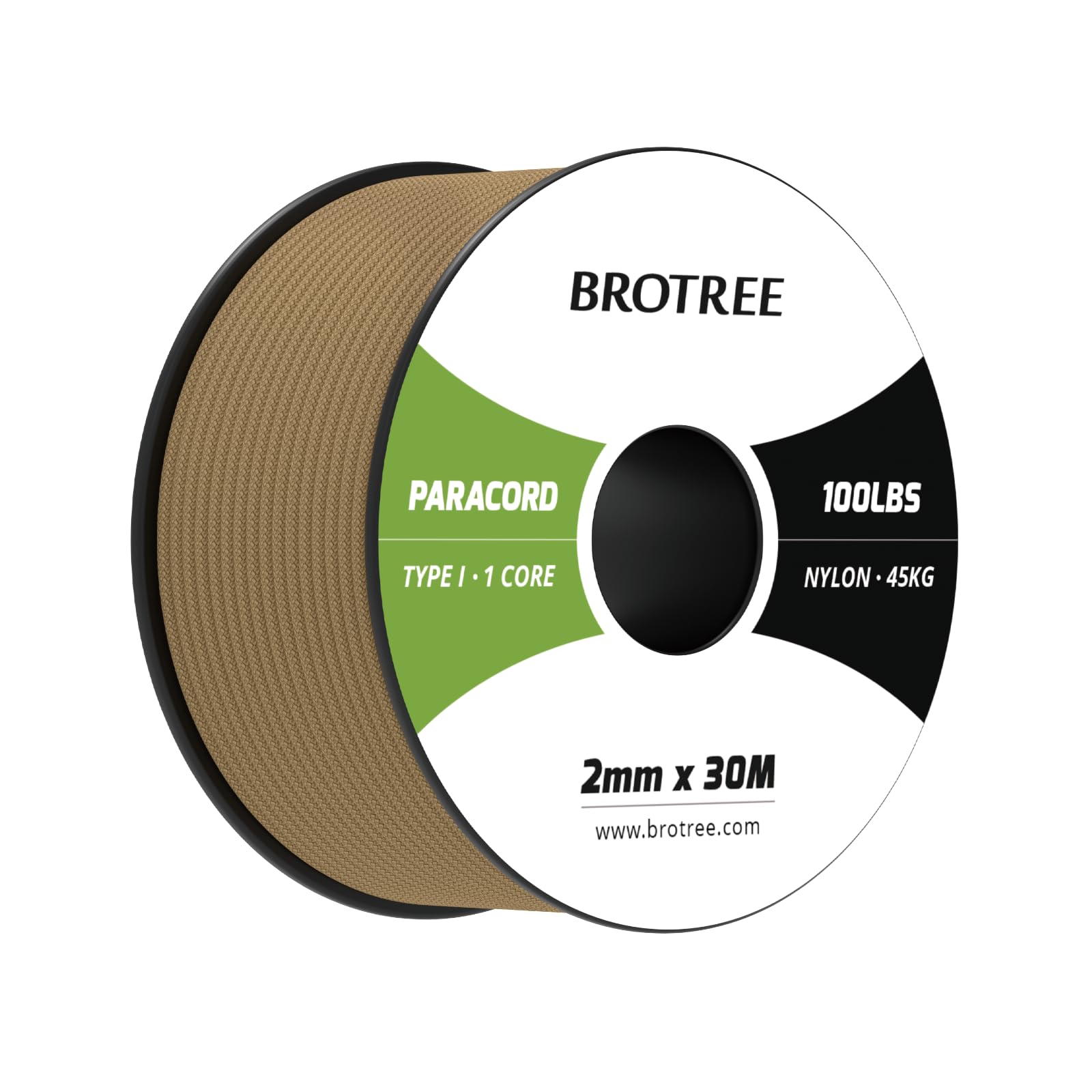 Brotree Paracord 2mm 30M 100% Nylon Rope 1 Strand Type I Parachute Cord