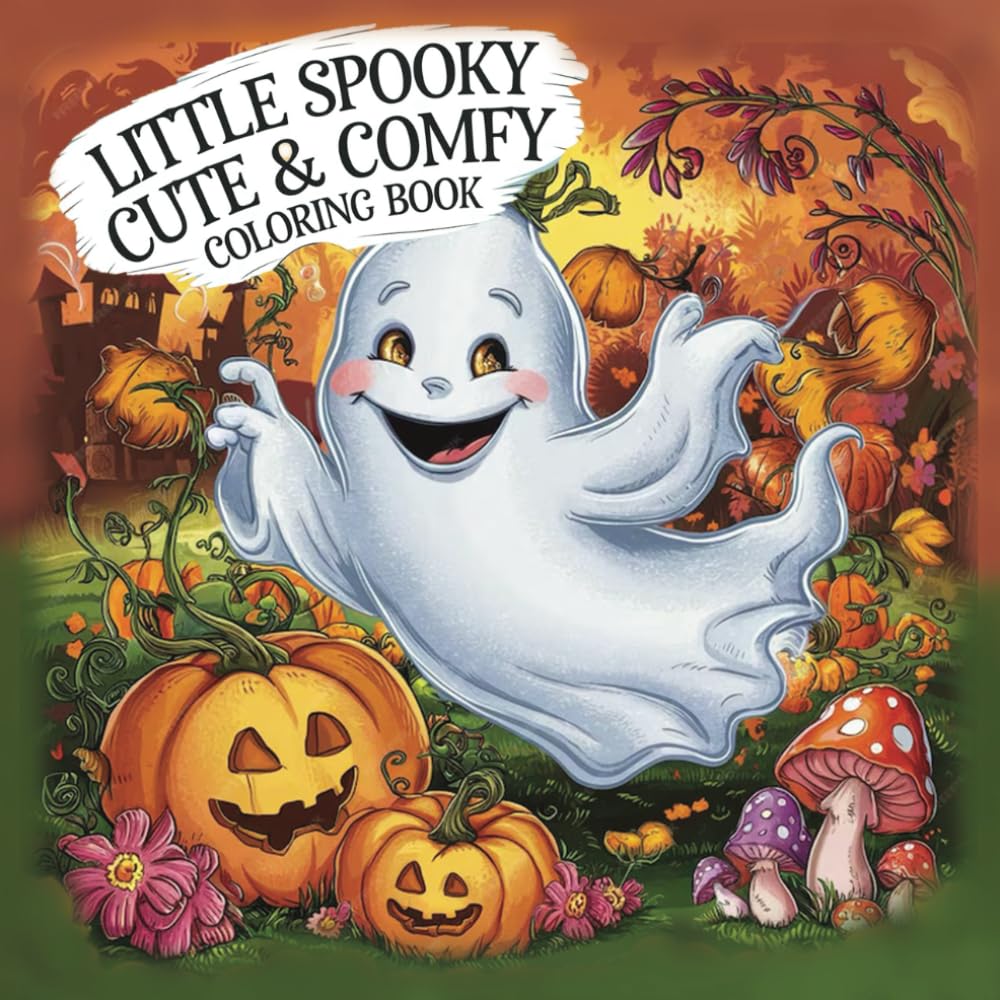 Little Spooky : Coloring Book for Adults and Teens: Featuring Cute Creepy Creatures in Cozy Hygge Moments for Relaxation